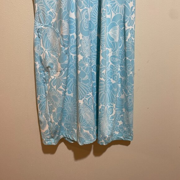 Title Nine Cirque De La Vie Blue Floral Strappy Criss Cross Back Dress Twiggy - Picture 8 of 13